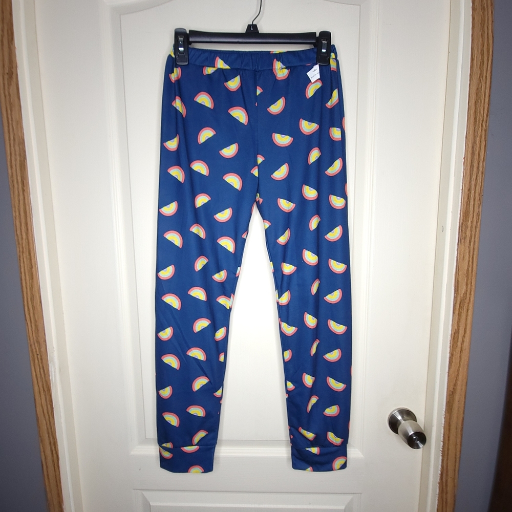 Nordstrom Girls Junior M 10/12 Pajama Pants Rainbow Elastic Waist NWT
